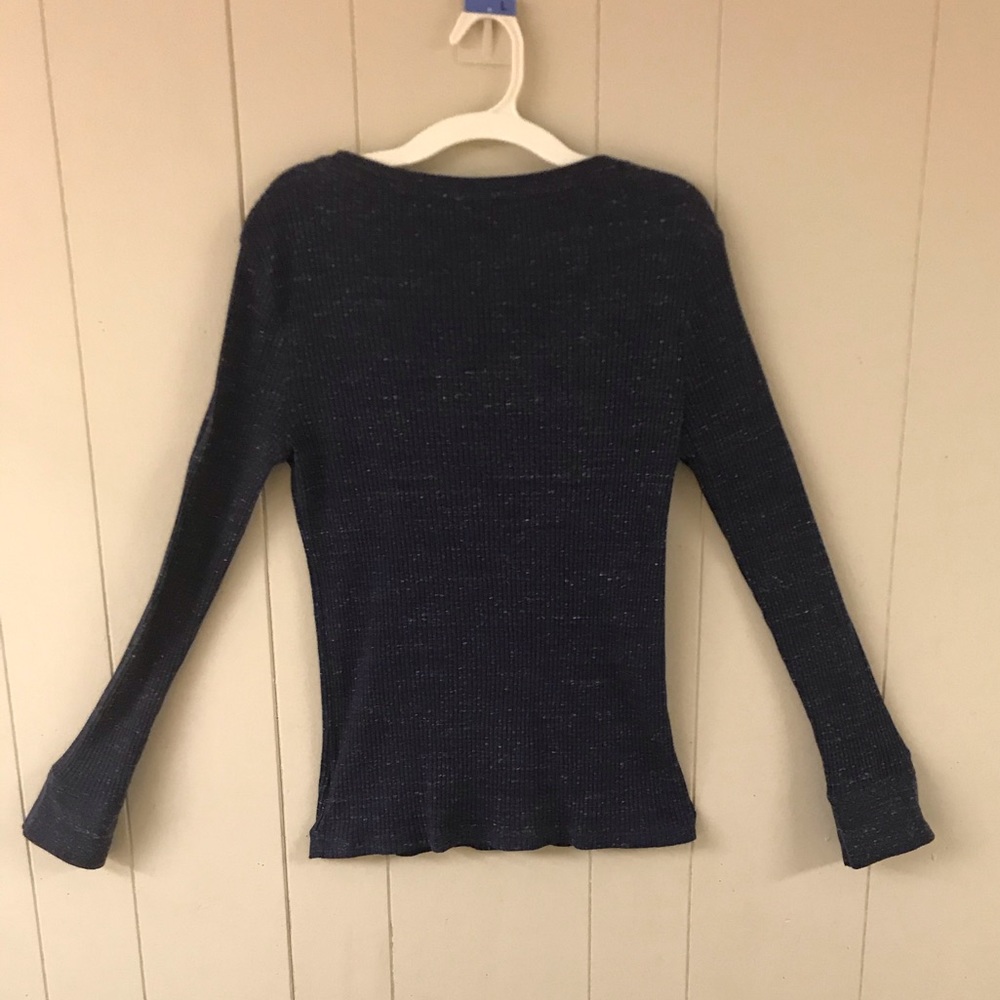 Cute navy blue long sleeve shirt (tight fit)